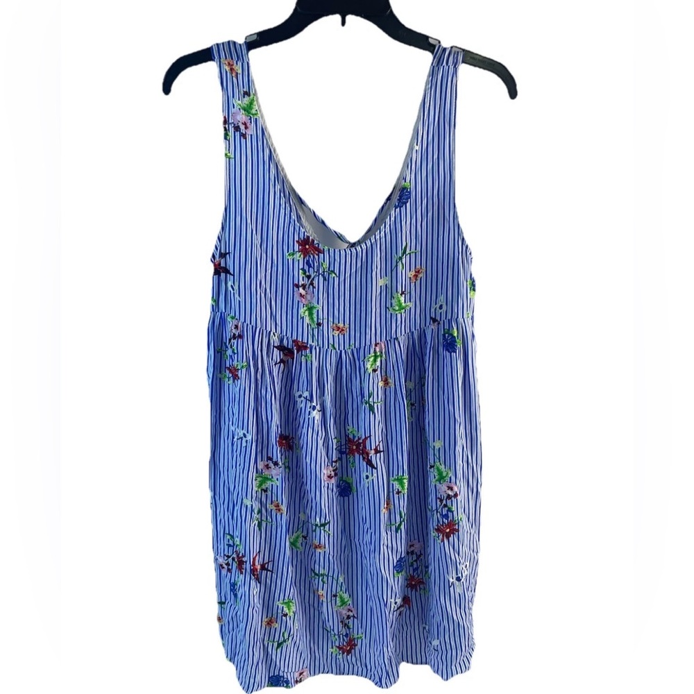 POL Clothing Summer Mini Dress Or Long Tank Top Hippy Sz Med Oversized Floral